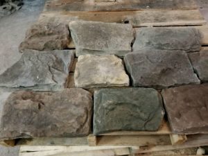 Stacked stone veneer fireplace in Minneapolis