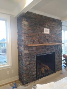 Brick veneer fireplace in Burnsville for classic designs