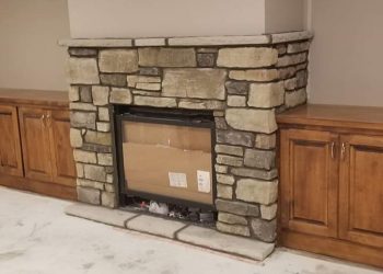 Fake stone for fireplace renovations in Ham Lake