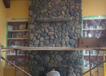 Fireplace hearth stone ideas for rustic designs in Richfield
